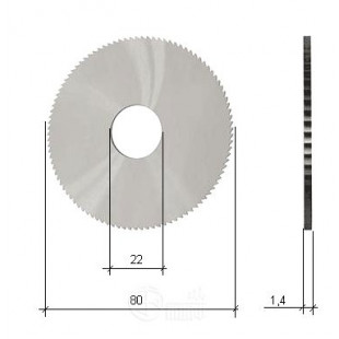 Фреза отрезная (80x1.4x22х100Т) CARBIDE на 100G без Б/З (0023СС) WENXING/KEYWORD  Китай