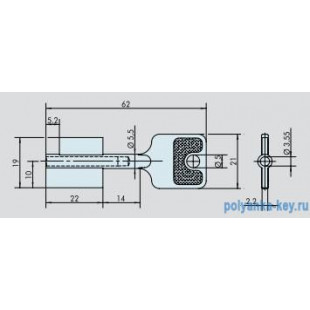 CAWI  8224-006-0 (L=62, D=5.5x3.6, B=22x19.5мм) Leichert