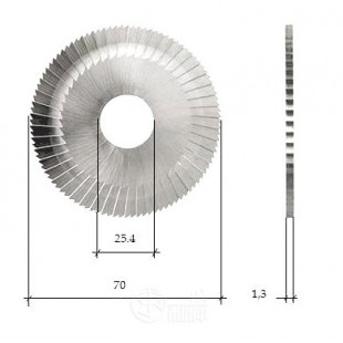 Фреза отрезная (70x1.3x25.4x72/90T) HSS на 100Е1 с Б/3 (0020А)  Китай