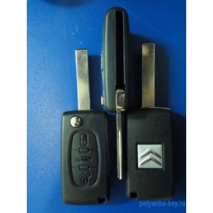 PEUGEOT/CITROEN HUHCAP (HU83T) (3кн) Корпус выкидного ключа (батарейка на плате)  Китай