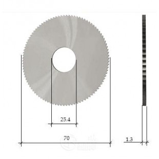 Фреза отрезная (70х1.3х25.4х72Т) CARBIDE на 100Е/Е1 без Б/З (0020ACC)  Китай