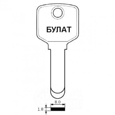 BUL18 Пустышка (26.8х8.0х1,8мм) БУЛАТ  Китай
