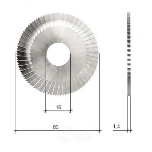 Фреза отрезная (80x1.4x16х100Т) CARBIDE на SARATOGA/DAKOTA G/YAKARTA с Б/З (FP19W)  Китай