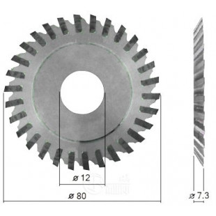 Фреза угловая (80х7.3х12х28T) CORBIDE на 100G (0017AI.CC)  Китай