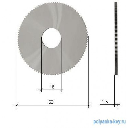 Фреза отрезная (63x1.5x16) HSS на  Silca Delta/Halley/Alfa/Ecco (DM0212024T)