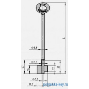 Stuv-4.95.1132.0 L=170 F1=16 F2=12 D1=6.8/5.5 D2=3.6 R21