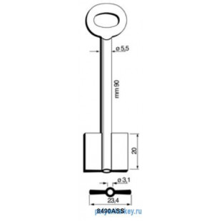 x_x_8490ASS_x  (L=90 F1=F2=20.2 D1=5.5 D2=3)  Fermmine per Cassaforte