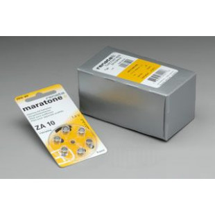 ZA10 батарейка (1.4V, 100mAh)(5.8x3.6mm) упак.6шт (желтые) Renata Maratone+ (воздушно-цинковая)