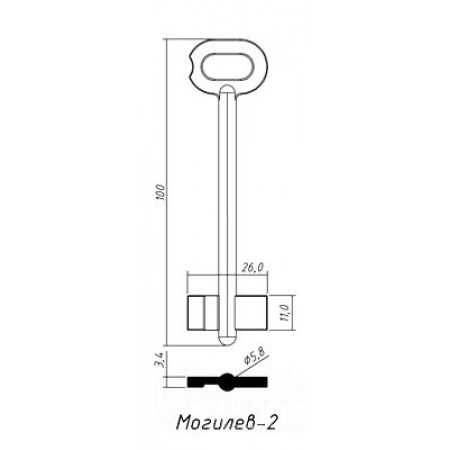 МОГИЛЕВ-2 (100x11.0x26.0х3.4мм)(5.8мм) МОГИЛЕВ  РФ