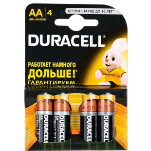 AA  батарейка Alkaline (1.5V)(4шт)(Duracell)