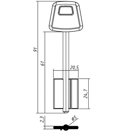 ЧИЗА-06ПЛ (91/61х24,7х20.5х2.3мм)(5.0мм) (CI6PG) CISA  РФ