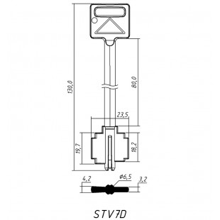 СТУВ-7 Сейф (130/80x19.7/18.2x23.5мм)(4.2/3.2мм)(6.5мм) (STUV-IVOX 4.95.2504.0) СТУВ  РФ