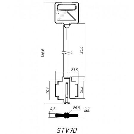 СТУВ-7 Сейф (130/80x19.7/18.2x23.5мм)(4.2/3.2мм)(6.5мм) (STUV-IVOX 4.95.2504.0) СТУВ  РФ