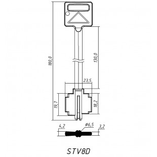 СТУВ-8 Сейф (180/130x19.7/18.2x23.5мм)(4.2/3.2мм)(6.5мм) (STUV-IVOX 4.95.2506.0) СТУВ  РФ