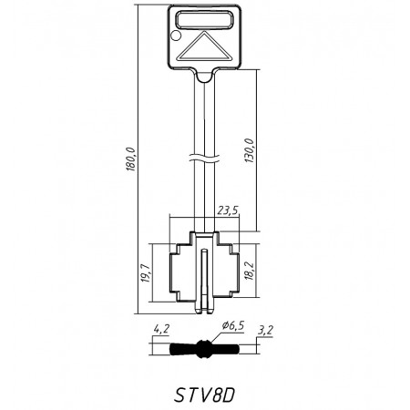 СТУВ-8 Сейф (180/130x19.7/18.2x23.5мм)(4.2/3.2мм)(6.5мм) (STUV-IVOX 4.95.2506.0) СТУВ  РФ