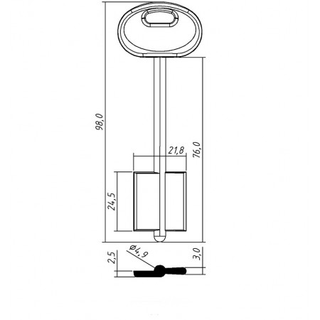 МТР-11ПЛ (98/76x24.5x21.8мм)(2,5/3.0мм)(4.9мм) (МТР-04ПЛ)(MT11PG) MOTTURA  РФ