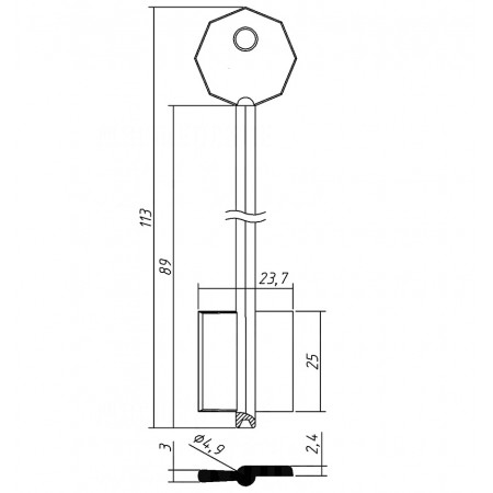 МТР-02 (113/89x25.0х23.7мм)(3.0х2.4мм)(4.9мм) (МТР-07)(MT2G) MOTTURA  РФ