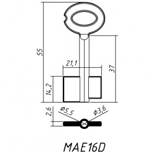 МАЙЕР-16 Сейф (55/37х14.2/12.0x21.1х2.6мм)(5.5х3.6) (88686) MAUER  РФ