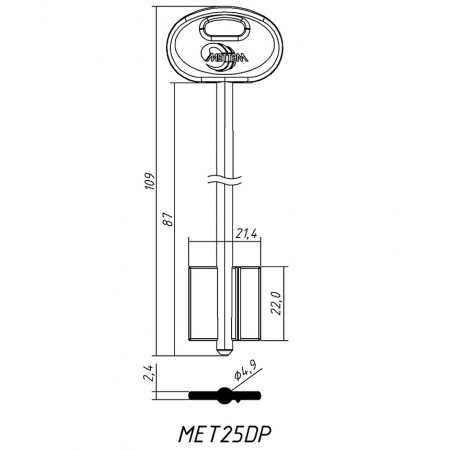 МЕТТЭМ-25ПЛ Прямой (109/87x22.0x21.4х2.4мм)(4.9мм) (22-60ПЛ)(КМС22.60) МЕТТЭМ  РФ