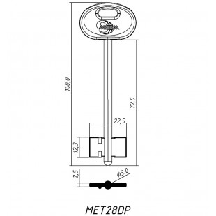 МЕТТЭМ-28ПЛ (100/77x12.3x22.5х2.5мм)(5.0мм) (3В9 01.051/60) МЕТТЭМ  РФ