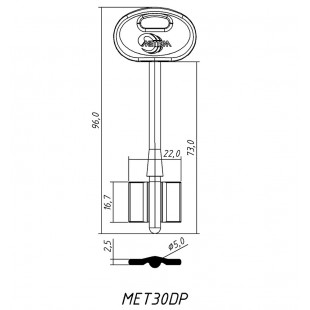 МЕТТЭМ-30ПЛ (96/73x16.7x22.0х2.5мм)(5.0мм) (3В8 60.1.151_Z-50) МЕТТЭМ  РФ