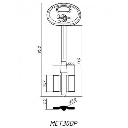 МЕТТЭМ-30ПЛ (96/73x16.7x22.0х2.5мм)(5.0мм) (3В8 60.1.151_Z-50) МЕТТЭМ  РФ