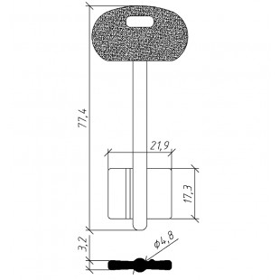 МТР-05ПЛ (77.4/59.2x17.3х21.9х3мм)(4.8мм) (MT5PG) MOTTURA  РФ