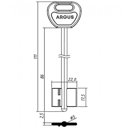 АРГУС-2ПЛ (111/86x17.5x22.0х2.5мм)(4.9мм) АРГУС  РФ