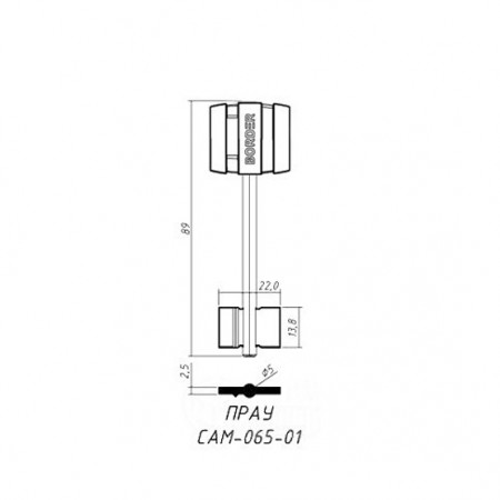 БОРДЕР-03ПЛ (85/44x13.8x22.0х2.5мм)(5.0мм) (BORDER-088/065-01)(BOD1GP) БОРДЕР  РФ