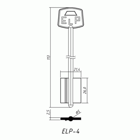 ELP-4 (113x26.0х21,4х2.5мм)(5.0мм) (DV14G) ELP  РФ
