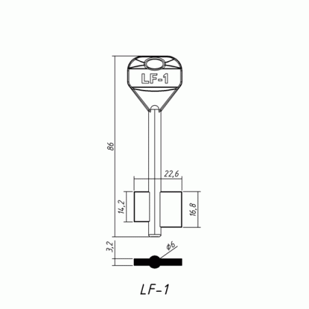 LF-1 (86x14.2/16.8x22.6х3.2мм)(6.0мм) ЛФ  РФ