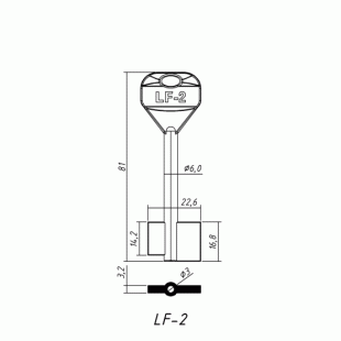 LF-2 Сейф (81х14.2/16.8x22.6х3.2мм)(6.0х3.0мм) ЛФ  РФ