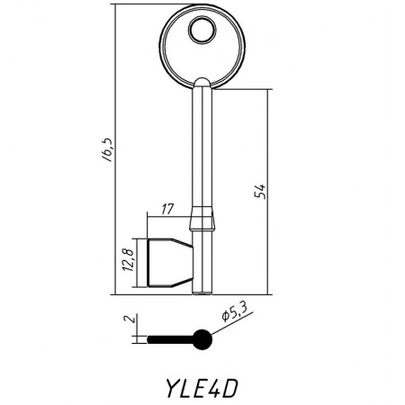 YALE-4 (77/54x12.8х17.0х2.0мм)(5.3мм) (YLE5G) YALE  РФ