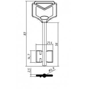 REX-14ПЛ (83/56x14.7х21.4х2.5мм)(4.9мм) РЭКС REX  РФ