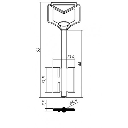 REX-12ПЛ (93/66x24.5х21.4х2.5мм)(4.9мм) РЭКС REX  РФ