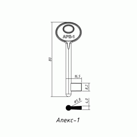 АПЕКС-1 (80x8.2x16.5х4.0мм)(5.8мм) APECS  РФ