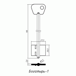 БОГАТЫРЬ-1 (110x20.5х27.5х2.6мм)(5.5мм) (BOG1G) БОГАТЫРЬ  РФ