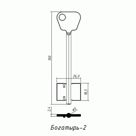 БОГАТЫРЬ-2 (100x18.5х26.0х2.4мм)(5.0мм) (BOG2G) БОГАТЫРЬ  РФ