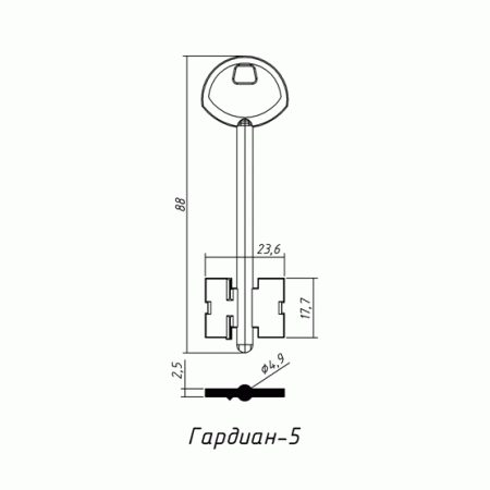 ГАРДИАН-05 (88x17.7х23.6х2.5мм)(4.9мм) ГАРДИАН  РФ