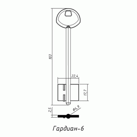 ГАРДИАН-06 (103x17.7х22.4х2.5мм)(4.9мм) ГАРДИАН  РФ