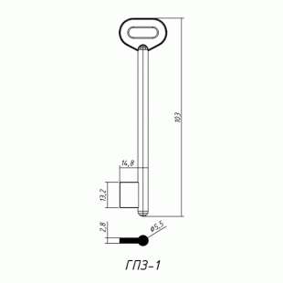 ГПЗ-1 (103x13.2х14.8х2.8мм)(5.5мм) (GPZ1G) ГПЗ  РФ