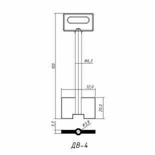 ДВ-04 Сейф (100x20х32х3.3мм)(6.5х3.8мм) (DV4G) ДВЕРНЯК  РФ