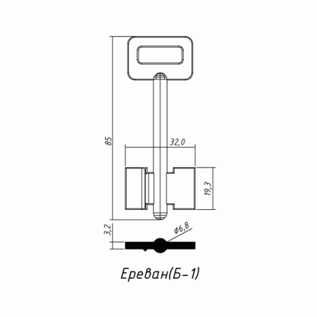 ЕРЕВАН-Б1 С выступом (85x19.3х32х3.2мм)(6.8мм) (ERV2G) ЕРЕВАН  РФ
