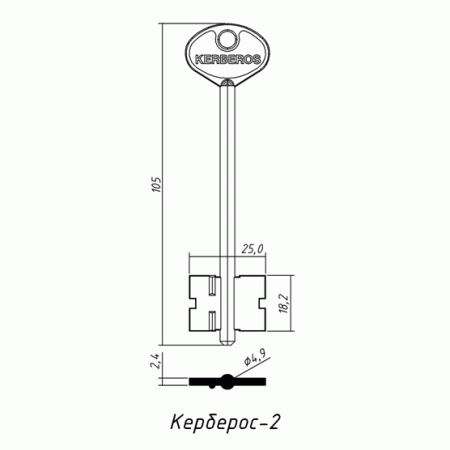 КЕРБЕРОС-2 (105x18.2х25х2.4мм)(4.9мм) (CER3G) КЕРБЕРОС  РФ