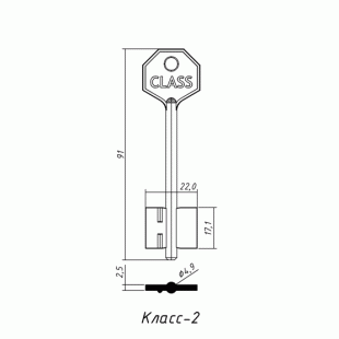 КЛАСС-2 (91x17.1х22.0х2.5мм)(4.9мм) КЛАСС  РФ