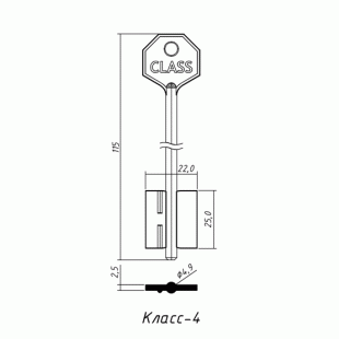 КЛАСС-4 (115x25.0х22.0х2.5мм)(4.9мм) (ЭЛЬБОР-11)(CLA2G/DV7G) КЛАСС  РФ