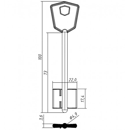 КРИТ-1 (100/73x17.4х22.0х3.6мм)(4.9мм) (КРИТ-М) КРИТ  РФ