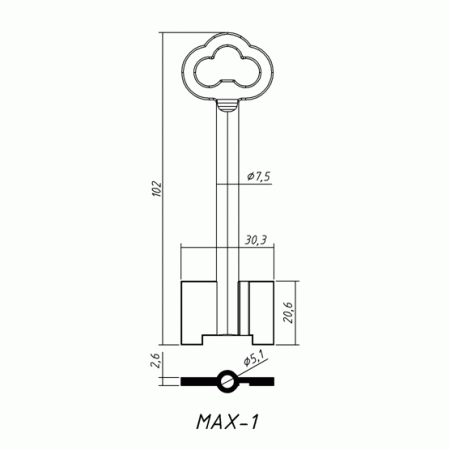 МАКС-1 Сейф (102x20.6х30.3х2.6мм)(7.5х5.1мм) (MAX1G) MAX  РФ