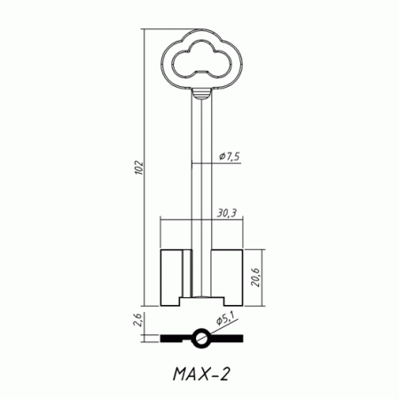 МАКС-2 Cейф (102x20.6х30.3х2.6мм)(7.5х5.1мм) (MAX2G) MAX  РФ