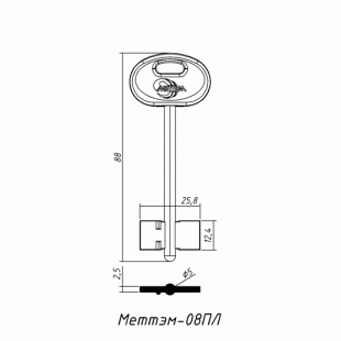 МЕТТЭМ-02ПЛ (88x12.4х25.8х2.5мм)(5.0мм) (08ПЛ)(5MEM5) МЕТТЭМ  РФ